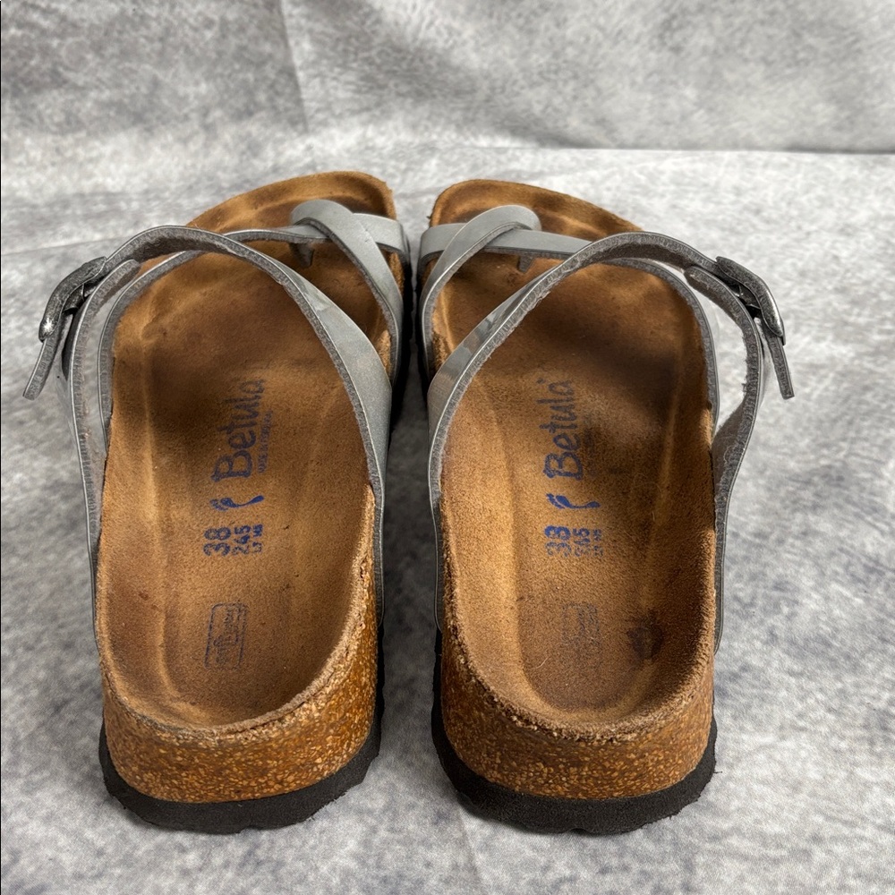 Betula By Birkenstock Mayari Soft Footbed One Toe Sandal Silver Women's Size 7 - Picture 7 of 12